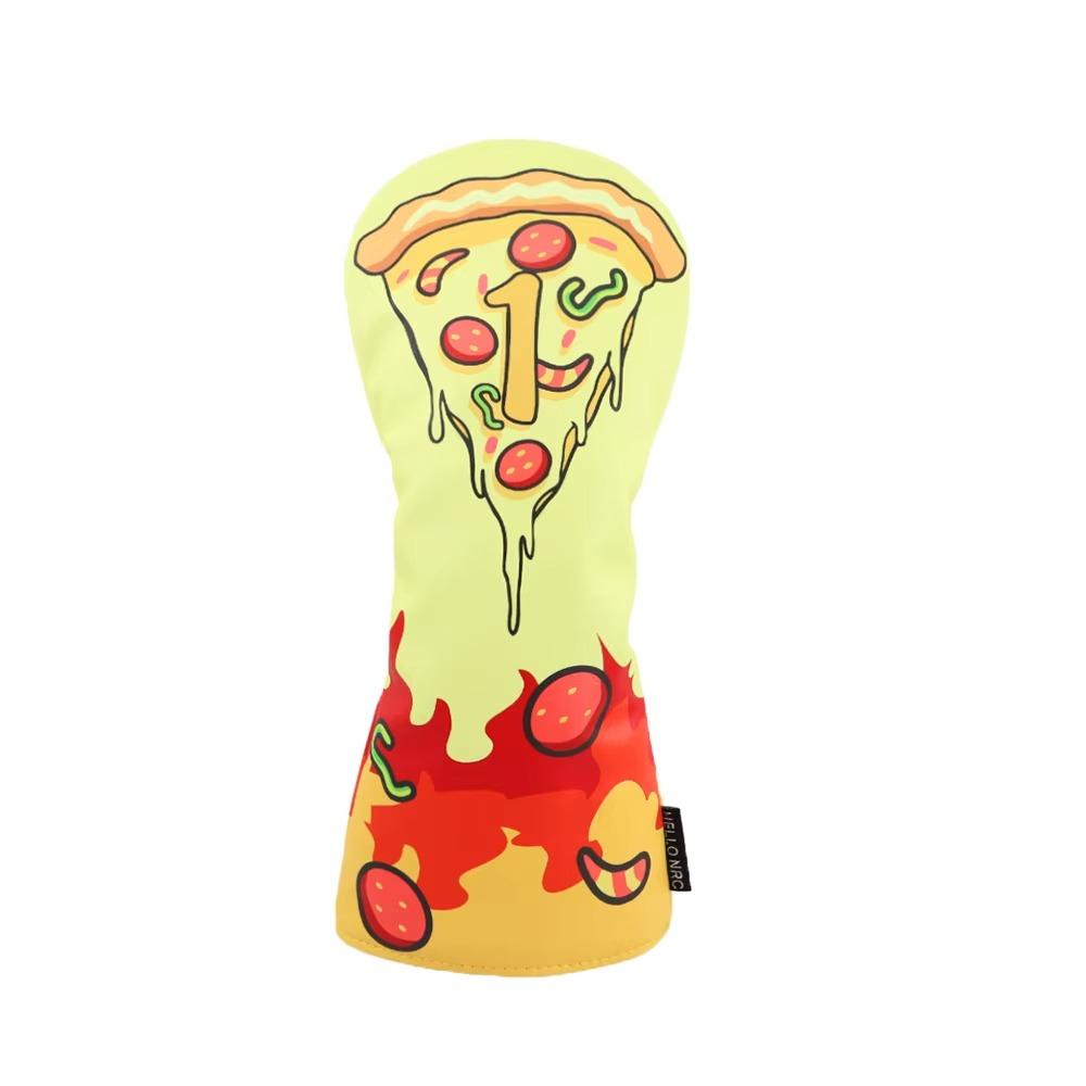 PU Leather Golf Club Protector Pizza Pattern Wood Headcover Golf Head Cover Hybrid UT