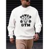 Felpa Casual Stampata Power Gym da Uomo - Manica Lunga Girocollo, Per lo Sport e l'Uso Quotidiano.