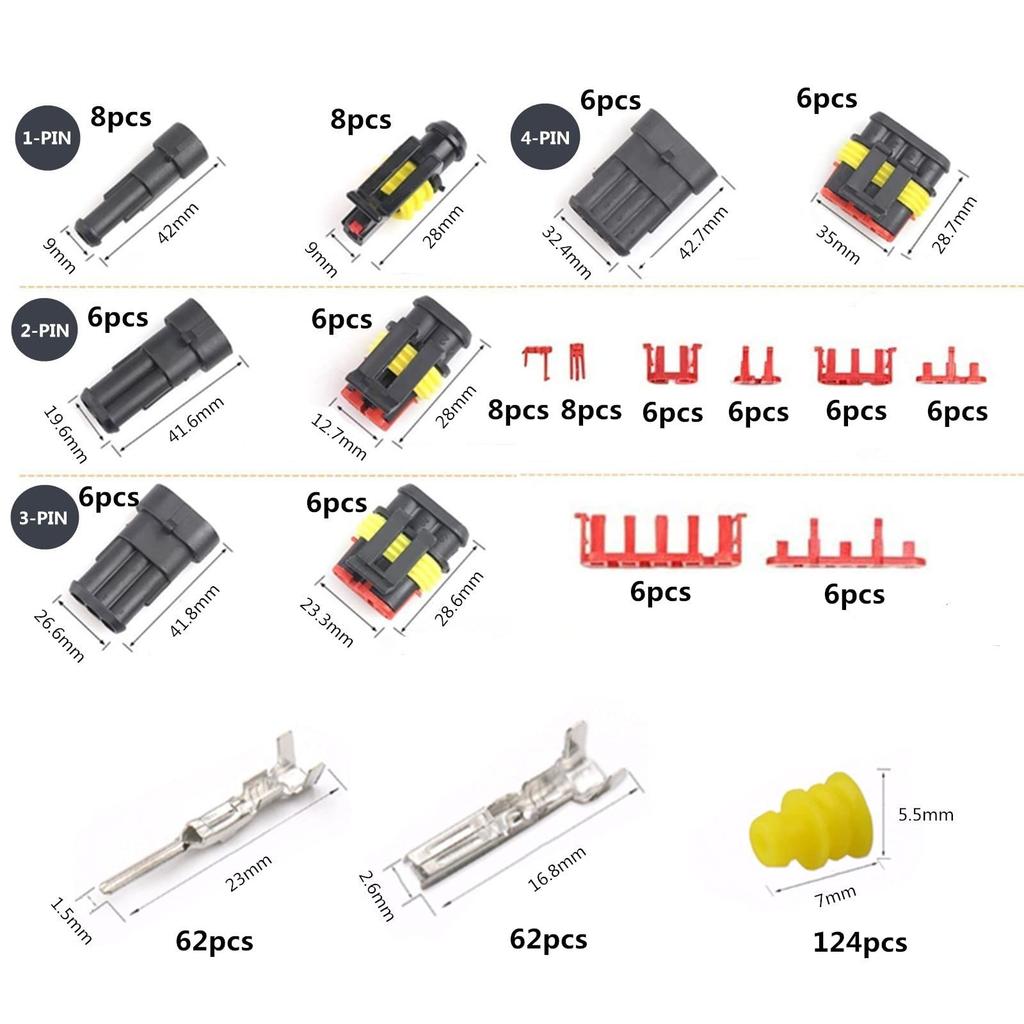 YFFSFDC Waterproof Connector 1/2/3/4 Pin Waterproof Coupler for Wiring Compatible