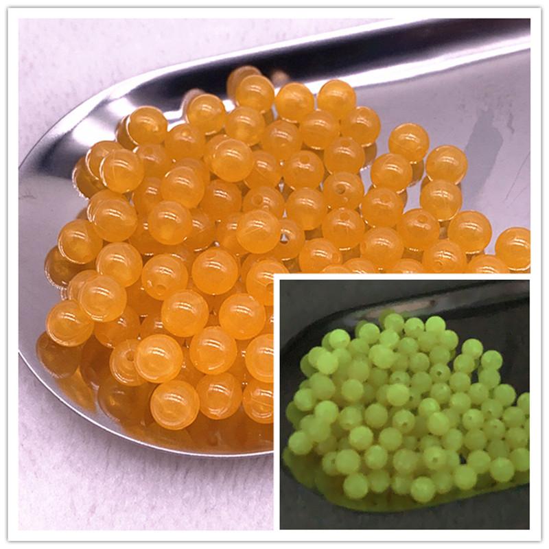 6mm 100 Stück/Los Starke Leuchtperlen Leuchten im Dunkeln Fischerei Lose Abstandshalter Perlen für Schmuck Markierung DIY Halskette Armband