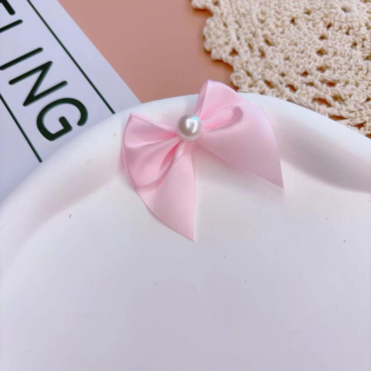 

N8 Мини бантик из ленты своими руками с жемчужной отделкой для украшений