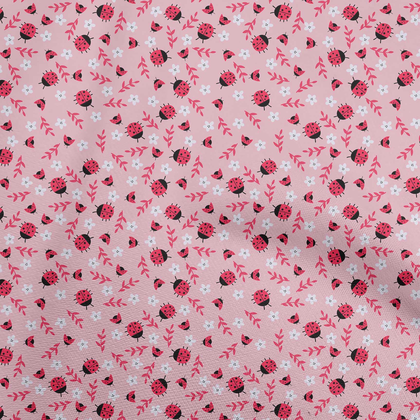 

oneOone Бавовняний поплін середнього розміру, блакитна тканина, пташка, божа корівка, приладдя для стьобання, швейна тканина з принтом у дворі, 42 дюйми 42 Inch Wide - Viscose Chiffon рожевий