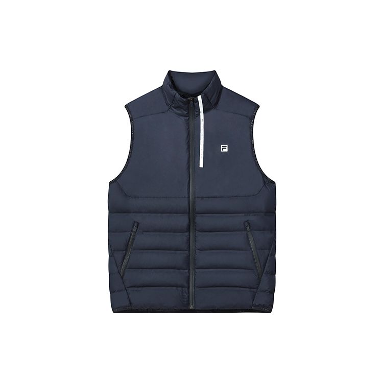 

FILA Fleece Sports Casual Warm Down Vest Men Vests Dark-Blue A11M141911F-NV M