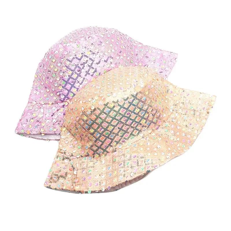 Spring Polyester Print Bucket Hat Fisherman Hat Outdoor Travel Sun Cap for Girl and Women 178