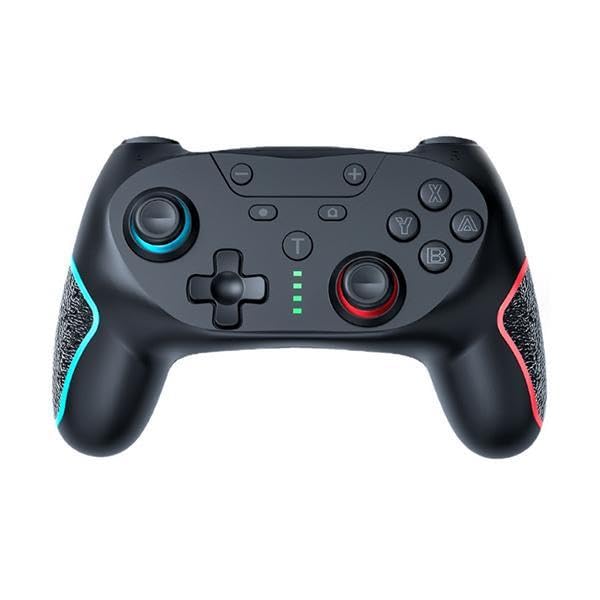 Ovladač Switch s rychlým makrem vzadu Bezdrátový Bluetooth Gyro HD a součástí je japonský návod k použití Fire, Function, Buttons, Connection,