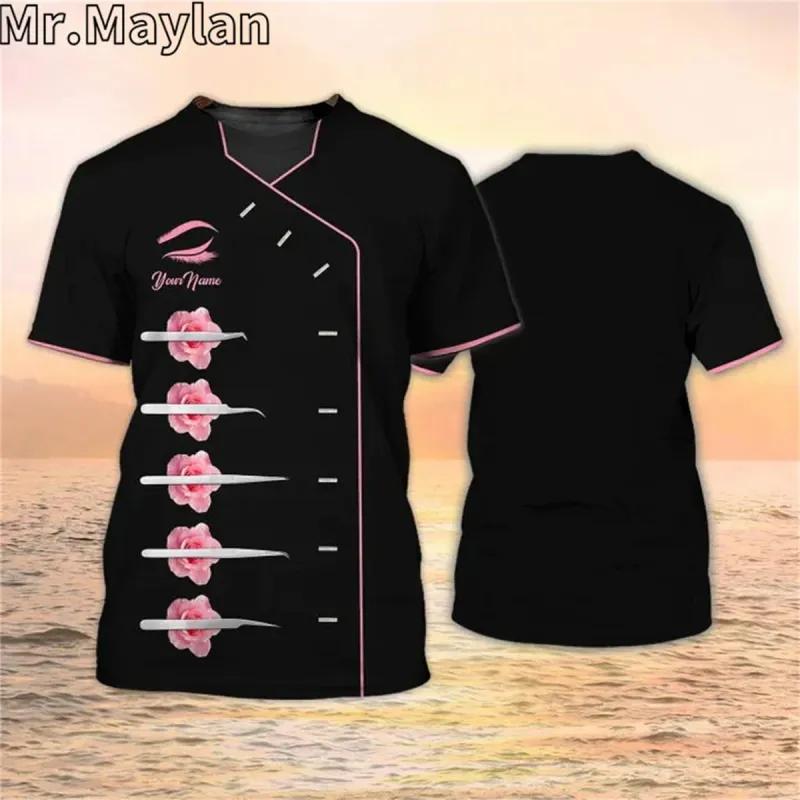 T-shirt personnalisé 3D Brow Specialis pour sourcils, chemises personnalisées pour sourcils, cils, vêtements, cadeau pour femmes, maquillage, t-shirt unisexe de rue