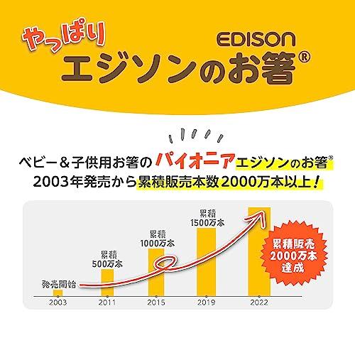 EDISONmama EDISON Chopsticks I Hayabusa Right Hand Use 18.5cm 2 Years Pre-School Shinkansen Character Ring Easy Finger Position Non-Slip Processing