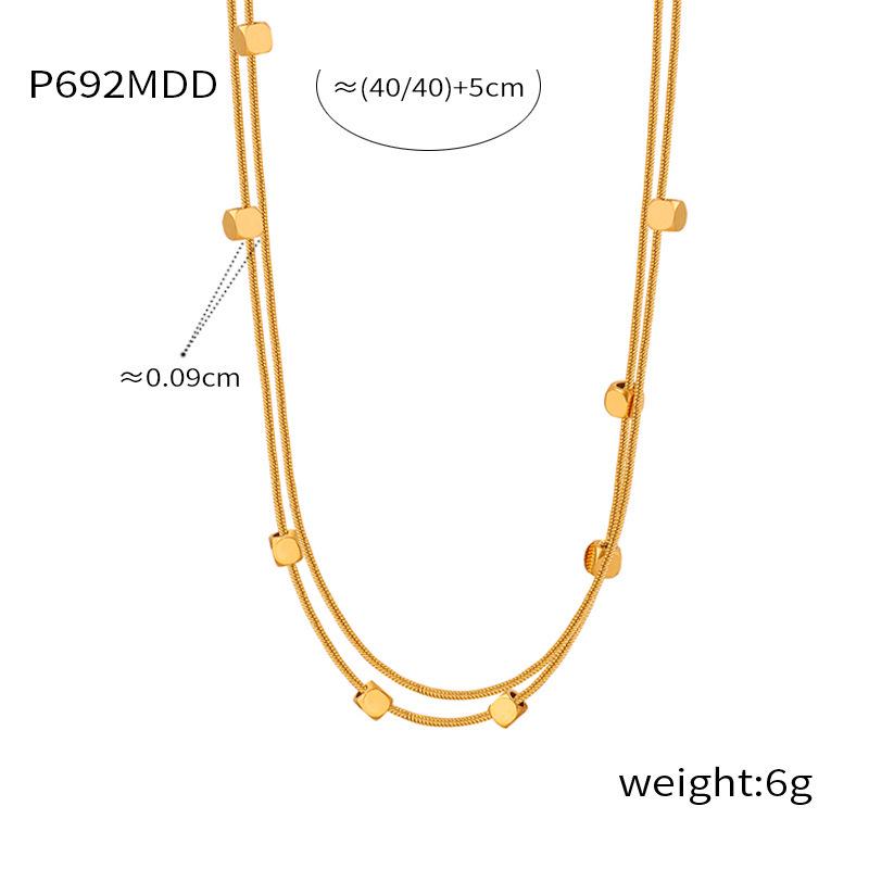 Korean Style Fashion Empress Dowager Titanium Steel Double-Layer Clavicle Necklace