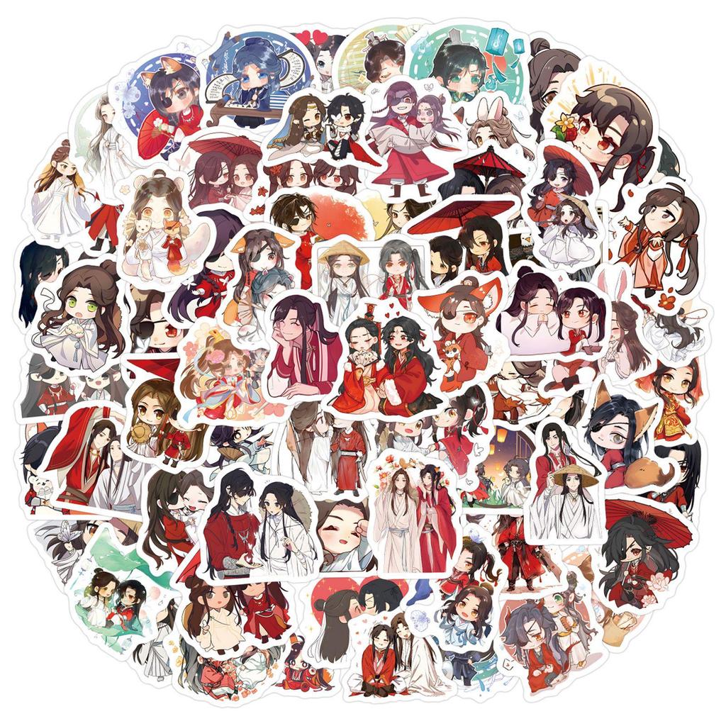 55 Cartoon Anime Tian Guan Ci Fu Stickers for DIY Stationery, Mobile Phones, and Notebooks