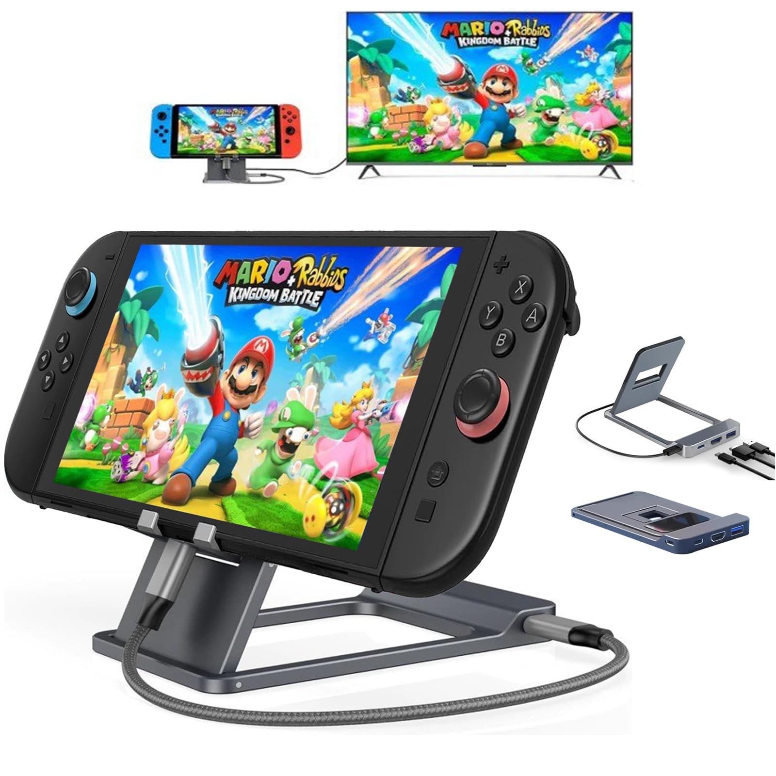 

Новая складная док-станция из сплава для Switch Switch и более старых моделей, док-адаптер для расширения режима ТВ для Switch Switch и более старых моделей, совместимый со старыми