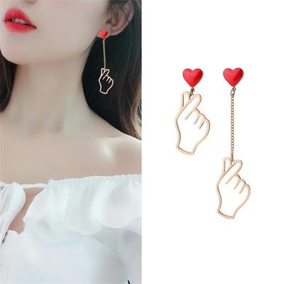 Damen Schmuck Schöne Mode Baumeln Anhänger Ohrringe Dangler Zubehör Liebe Rot