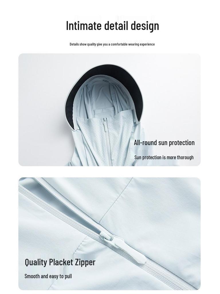 Unisex Hooded Ice Silk Sun Protection Jacket: Skin-Friendly, Breathable, Lightweight, and Cool.