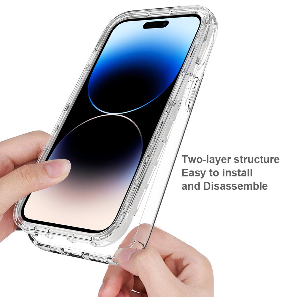 

For iPhone 15 Protective Case Clear Anti-drop TPU+PC Phone Cover Transparent