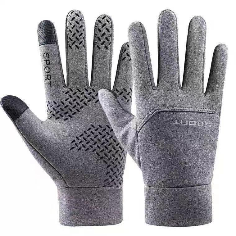 

Men s Fleece-Lined Windproof Cycling Gloves for Autumn/Winter - Non-Slip, Thickened, Full-Finger Design XL