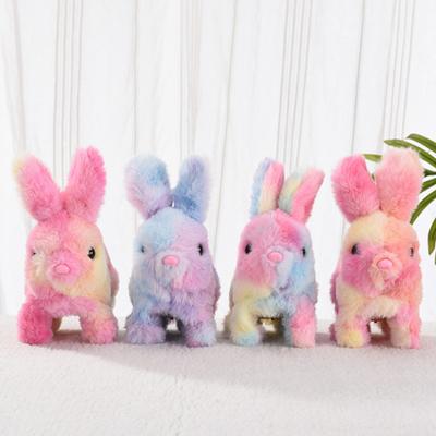 Brinquedo de Pelúcia Coelho Elétrico Saltitante Orelhas Pulando Nariz Movendo Coelhinho de Pelúcia Crianças Meninos Meninas Interativo Simulação Brinquedo de Pelúcia com Som