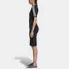 adidas Originals 3-Streifen Kleid Mit Logo-Print Sport Slim Fit Atmungsaktiv Rundhals Kurzarm Kleid Damenkleider Schwarz CY4748