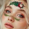 Christmas Makeup Tattoo Sticker Cartoon Cute Santa Claus Temporary Face Decoration Tattoo Sticker