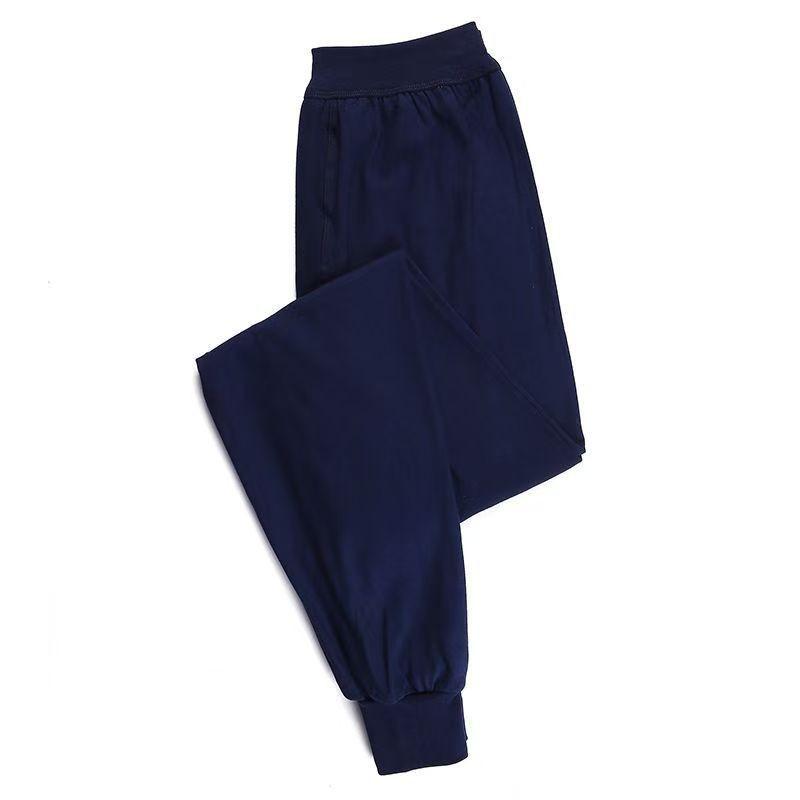 Pantaloni Termici da Uomo a Vita Alta in Puro Cotone - Taglie Forti, Calore Autunno/Inverno, Abbigliamento per la Casa, Monostrato.