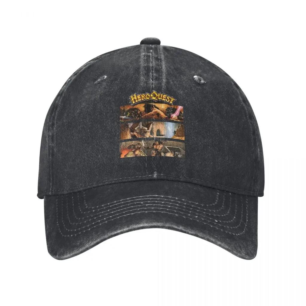 Heroquest 90s Vintage Demin Cap Lightweight Mens Caps Baseball Cap For Men