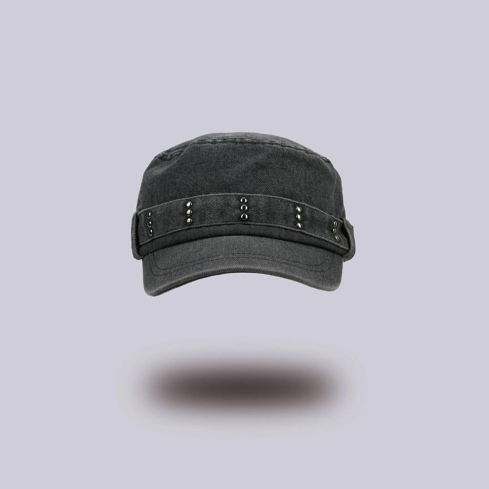 Washed Denim Flat Top Hat Y2k Cadet Cap Casual Peaked Cap  Outdoor
