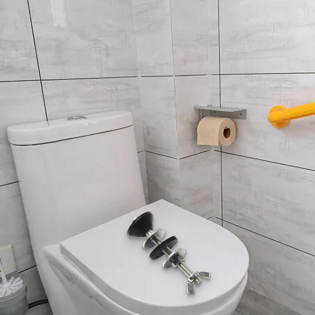 Accessoires Boulons de WC Plastique/Acier Inoxydable Boulons de WC Blanc/Argenté