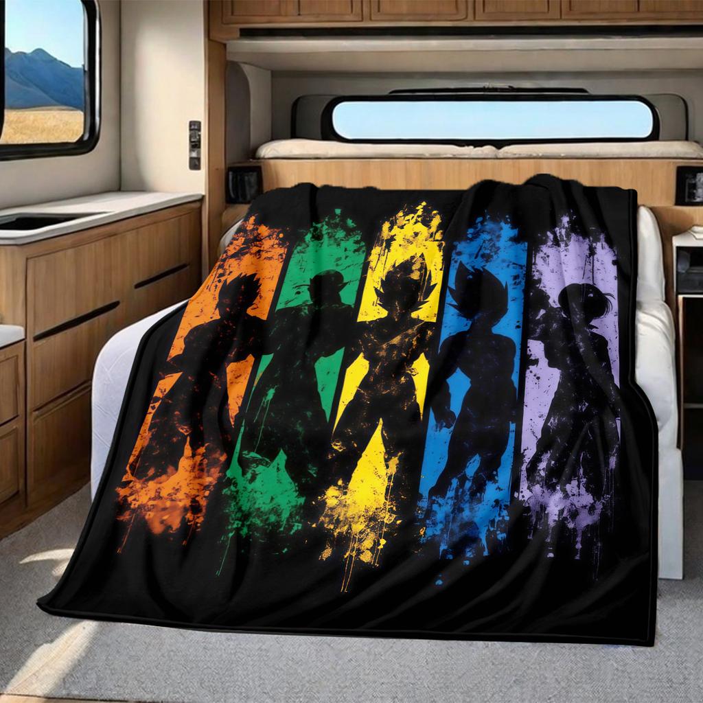 1 pièce Couverture en Flanelle avec Impression Son Goku, Haute qualité Toutes Saisons, Décoration de Maison, Chaleur et Confort, Parfait pour les Cadeaux de Noël