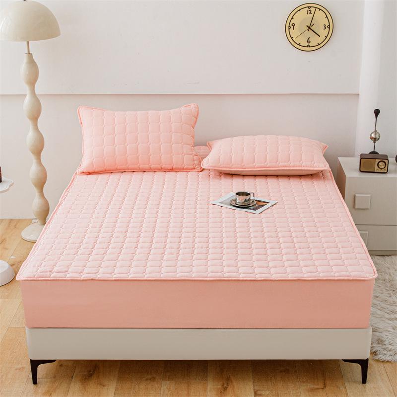 Einfarbiger, gesteppter, rutschfester Matratzenbezug – verdicktes, gebürstetes All-Inclusive-Laken für Simmons-Betten