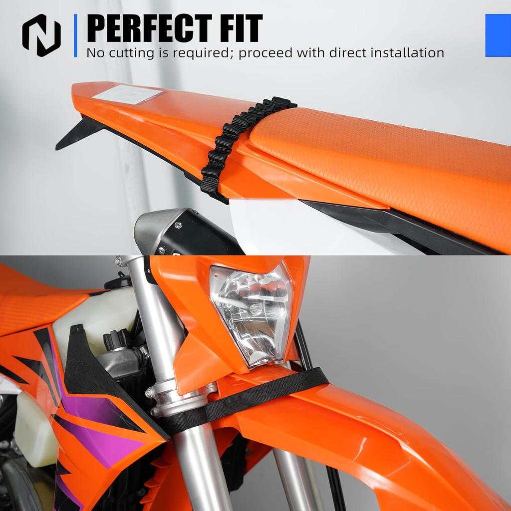 NICECNC Black Front Rear Lift Pull Strap Kit Compatible with KTM 125-450 XC SX XCF SXF 2023-24 150-500 EXC EXCF XCW XCF-W XW-F 2024,Compatible with