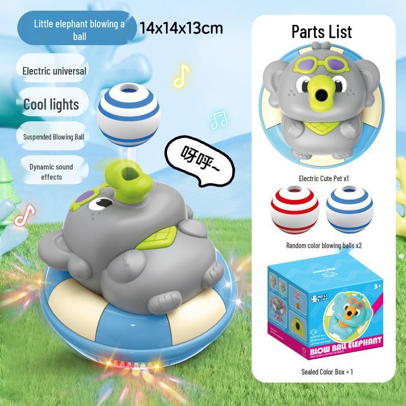 Electric Frog & Elephant Music Toy Set: Hovering Ball and Light-Up Features
