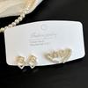 Amber Coffee French Retro Luxury Earrings - Women's Elegant Studs with Niche Design