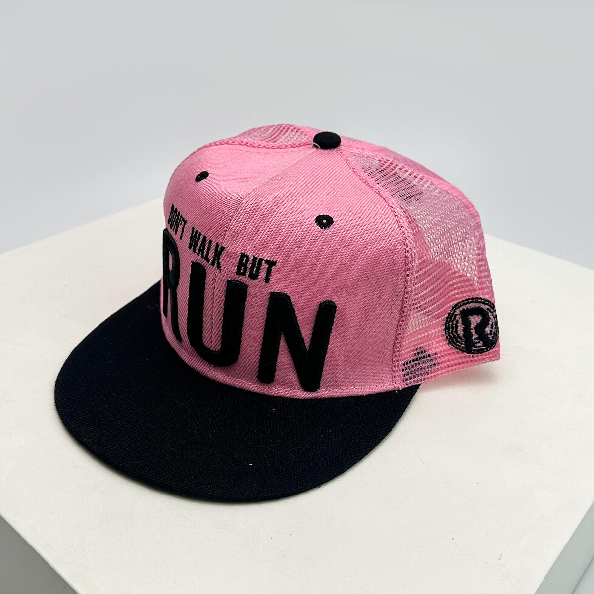 

New Unisex Embroidered Run Letters Baseball Hats Color Block Sunshade Hip Hop Versatile Trucker Caps Flat Eave Fashion Personal 52-60cm