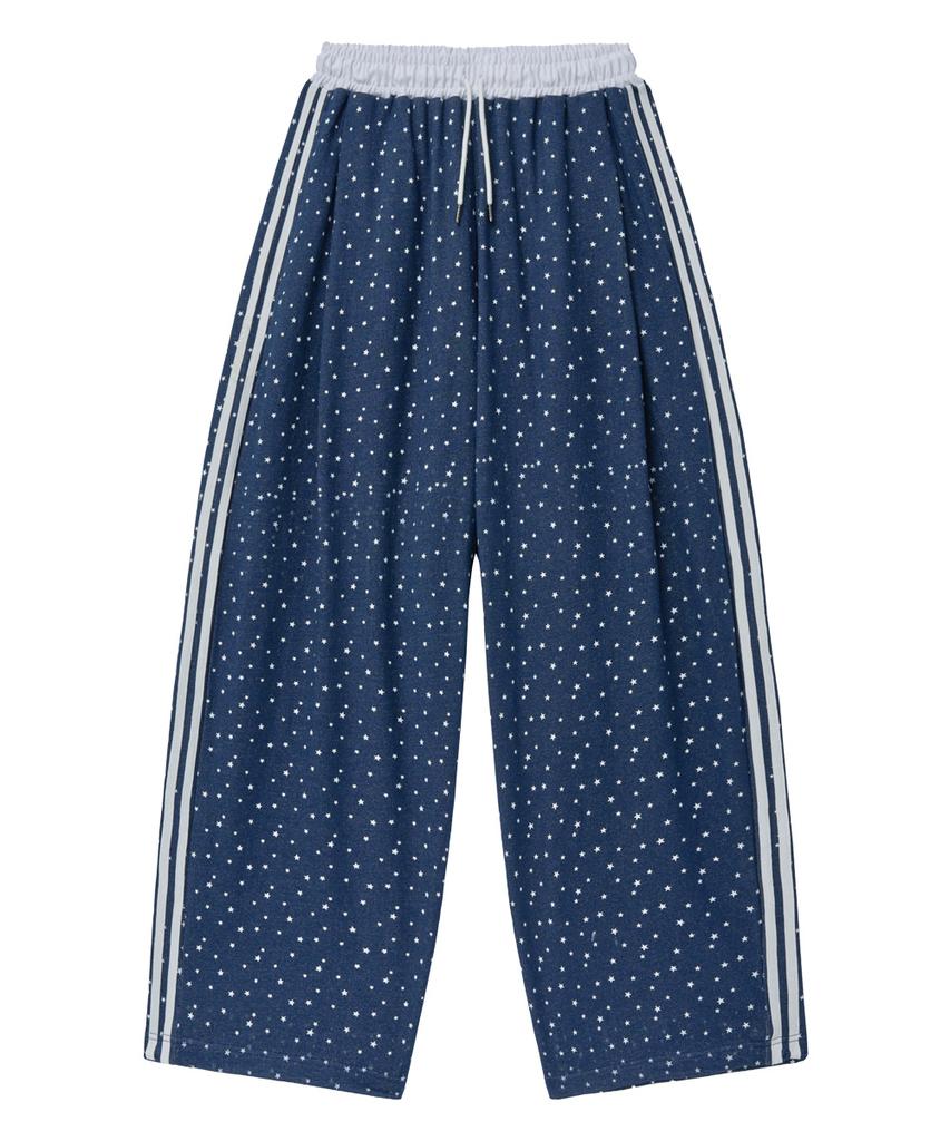 Geuleigaijeukeulleob Star Deco Cotton Track Pants Blue