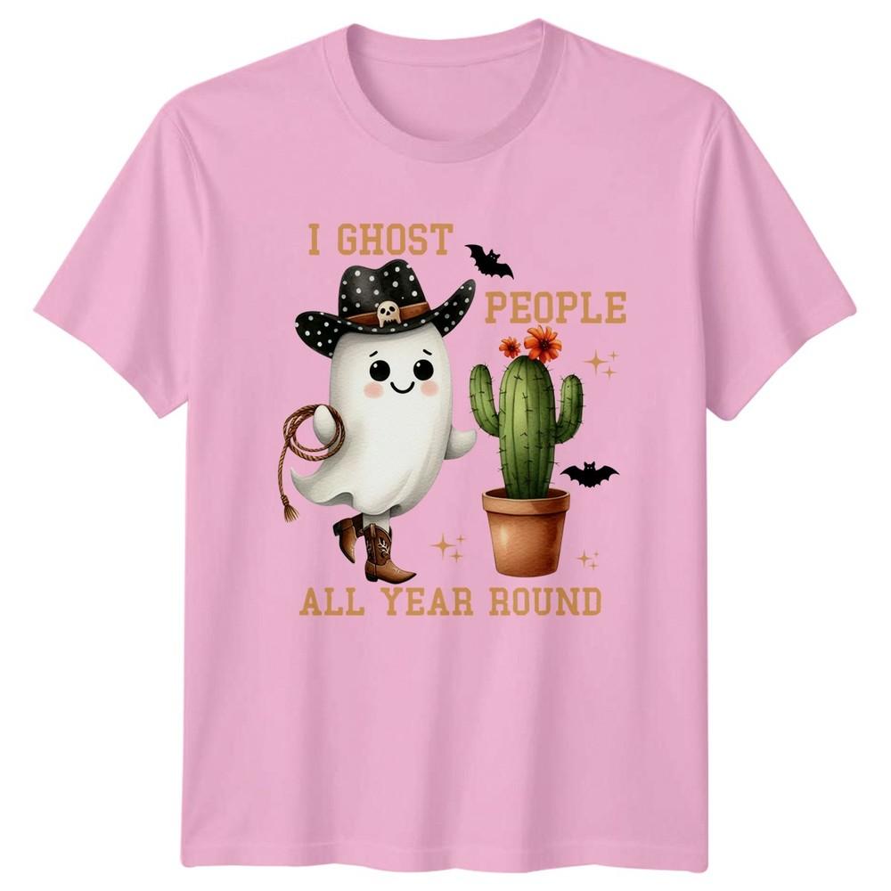 I Ghost People All Year Unisexs TShirt Western Halloween Halloween Gift For Her