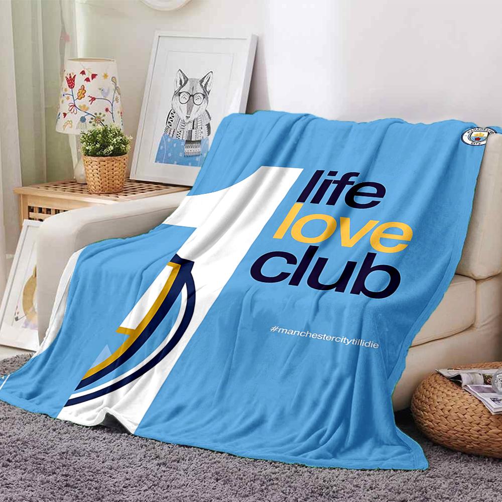 Manchester City Fc Crest Blankets Flannel Printed Breathable Warm Throw Blanket for Home Office Bedspreads 0708a8
