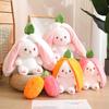 18CM Lovely Fruit Carrot Strawberry Plush Toy Rabbit Doll Big Ear Animal Sleeping Pillow Kawaii Room Decor Children Gift