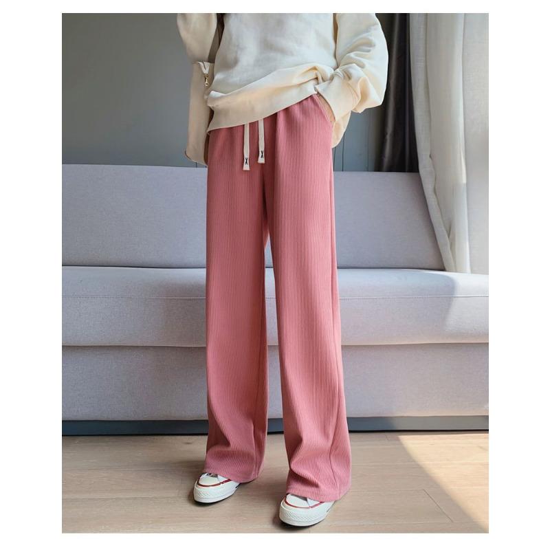 Casual Pants Women's Spring and Autumn New Straight High Waist Drape Small Wide Legs Versatile Long Pants