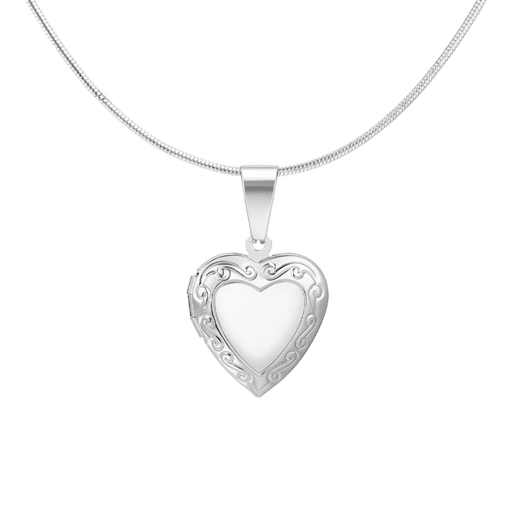 Women's Heart Shape Locket Pendant Necklaces Stainless Steel Snake Chain Necklace Trendy Jewelry Gift