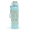 1PC Jesus Loves You Text 750ml Color Plastic Sports Water Bottle Leakproof Flip Straw Lid Suitable for Sports Office Home Use