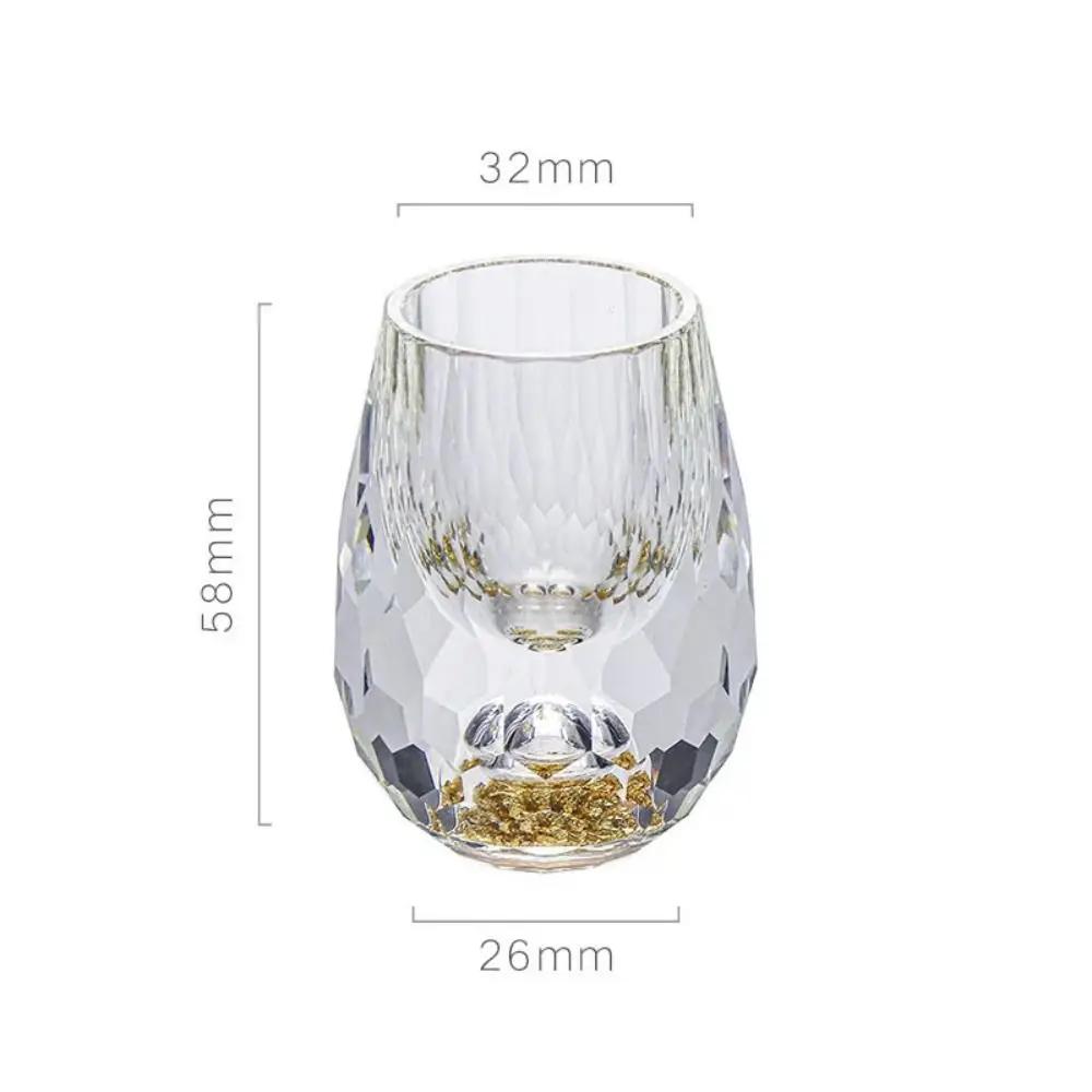 Luksus Krystallglass Vodka Glass Sake Shochu Glass Bar Likør Dobbelbunn Gull Folie Glass Tekopp Eksklusiv gaver Hard brennevin