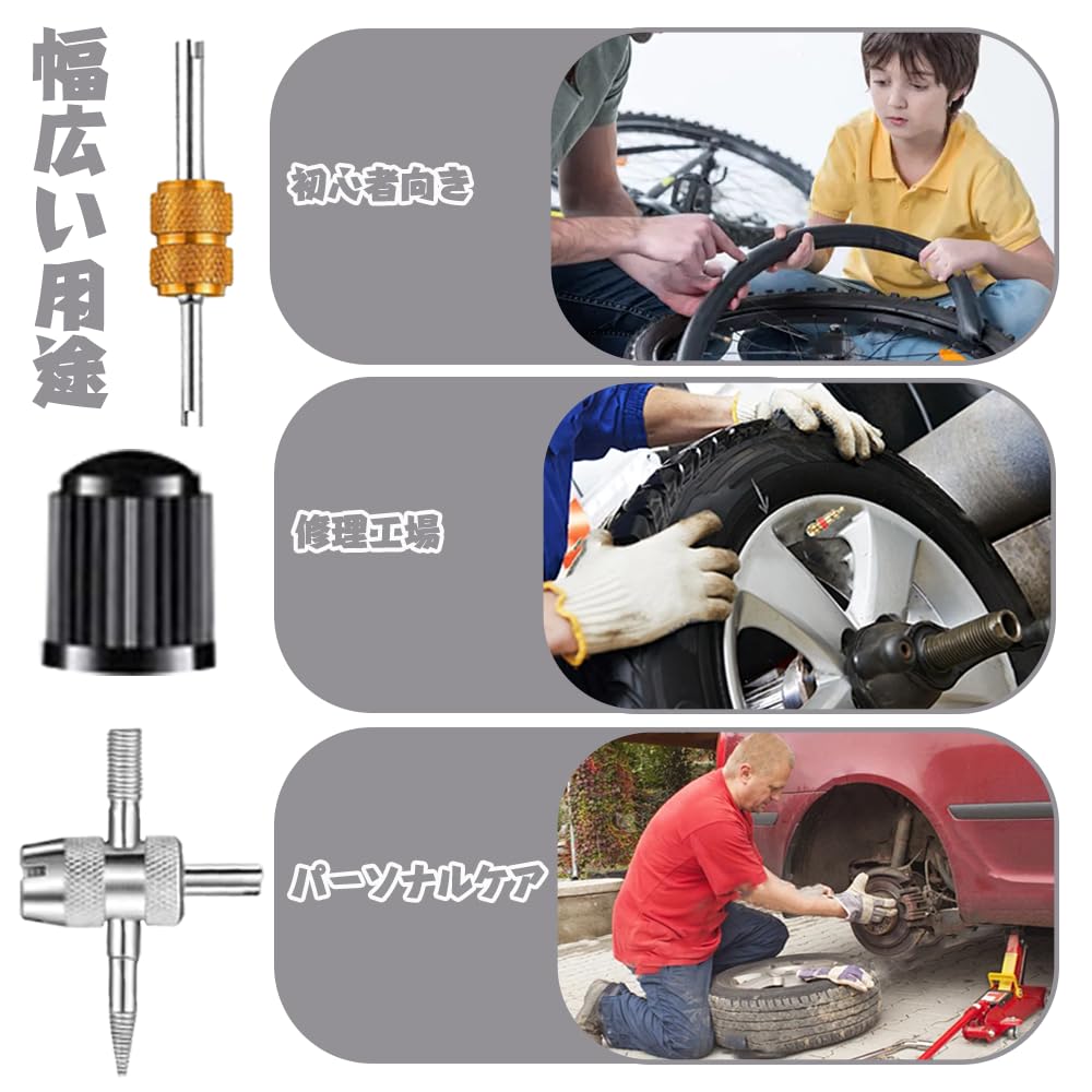 Rehviventiili südamiku 33-osaline komplekt, putukakruvi keeraja, õhuklapi võti, üleminekuadapter, jaoks