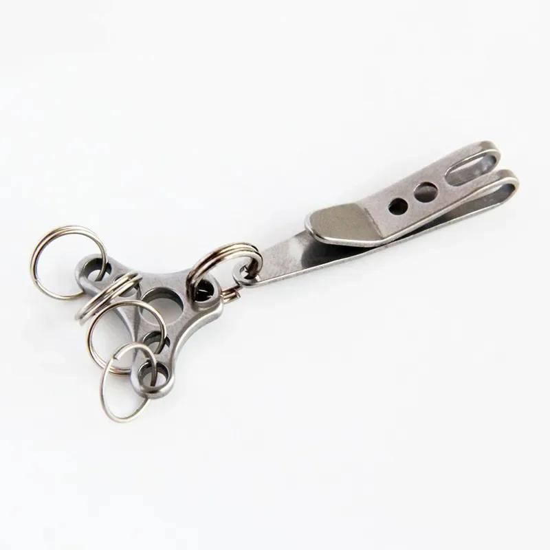 1PC Multitools Carabiner Pocket Clip Stainless Steel Bag Waist Belt Hanging Clip Mini Metal Key Buckle Holder Outdoor Tools