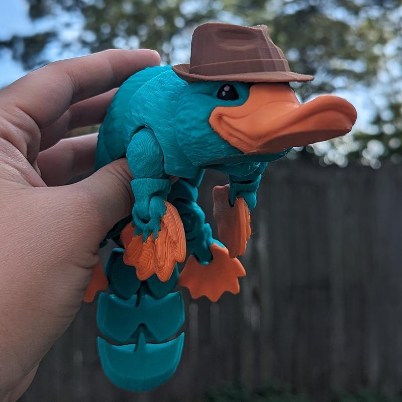 3D Printed Articulated Platypus Fidget Toys Dynamic Animals Toy Full Articulated Flexible  Platypus Toys Adults Fidget