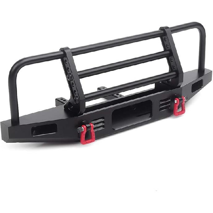 INJORA Adjustable Front Bumper with Led Light for TRX4 Axial SCX10 SCX10 II 90046 90047 RC Car Upgrade Part(Black)