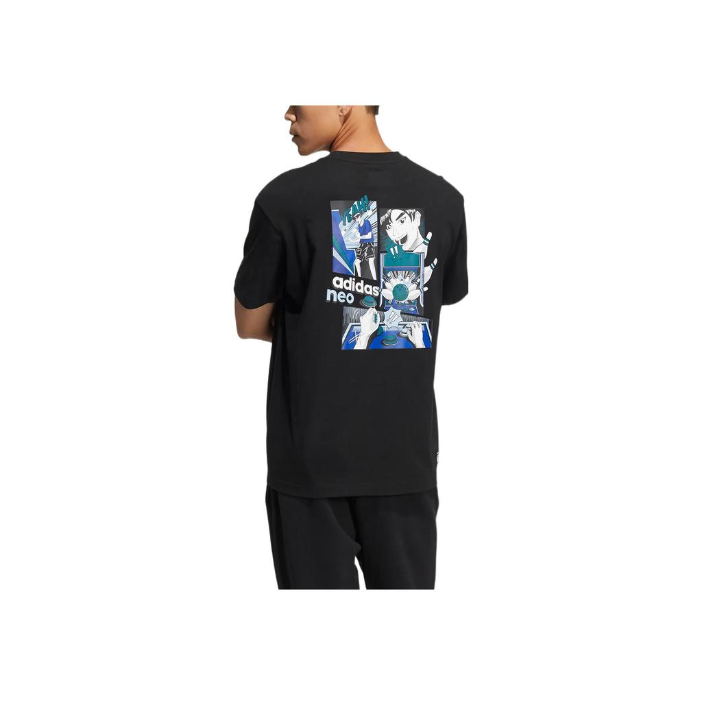 Adidas Neo Cartoon Character Print Logo T-Shirt Men Tops Black HD4623