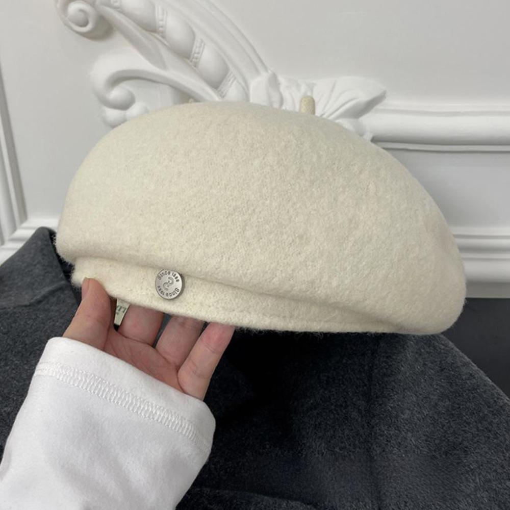 2025 Autumn Winter Women Wool Berets for Elegant Lady Versatile Female Painter Hats Solid Color Fashion Decorative Vintage Cap