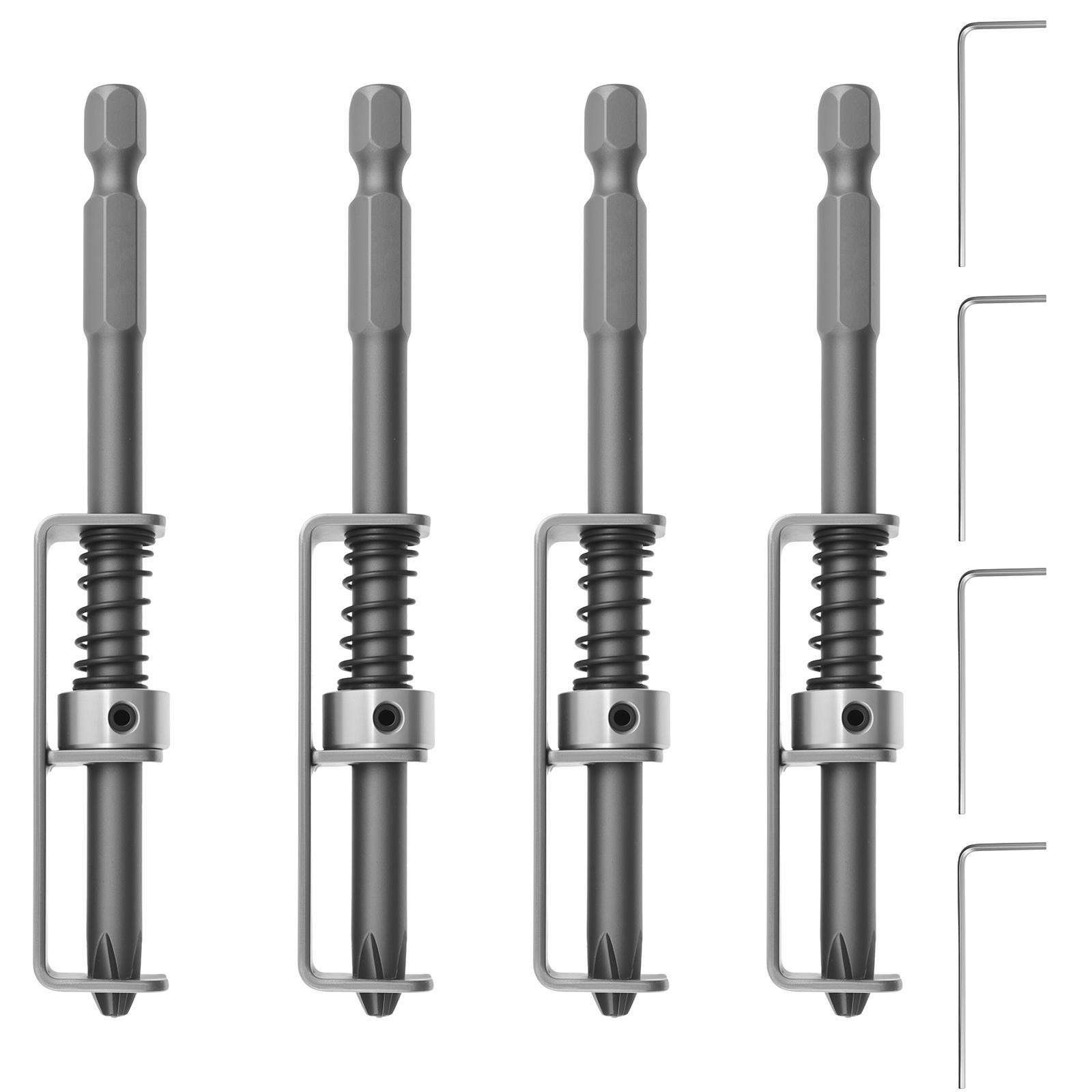 

4 Pcs Spring Loaded Screw Holder Bit Screw Bit Holder Aluminum Alloy Anti Drop Screwdriver Bit Universal Screw Retaining Tools