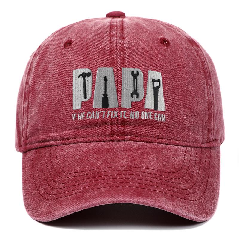 Vintage PAPA Dad Embroidered Baseball Cap - Unisex, Washed Soft Brim, Versatile Sun Protection