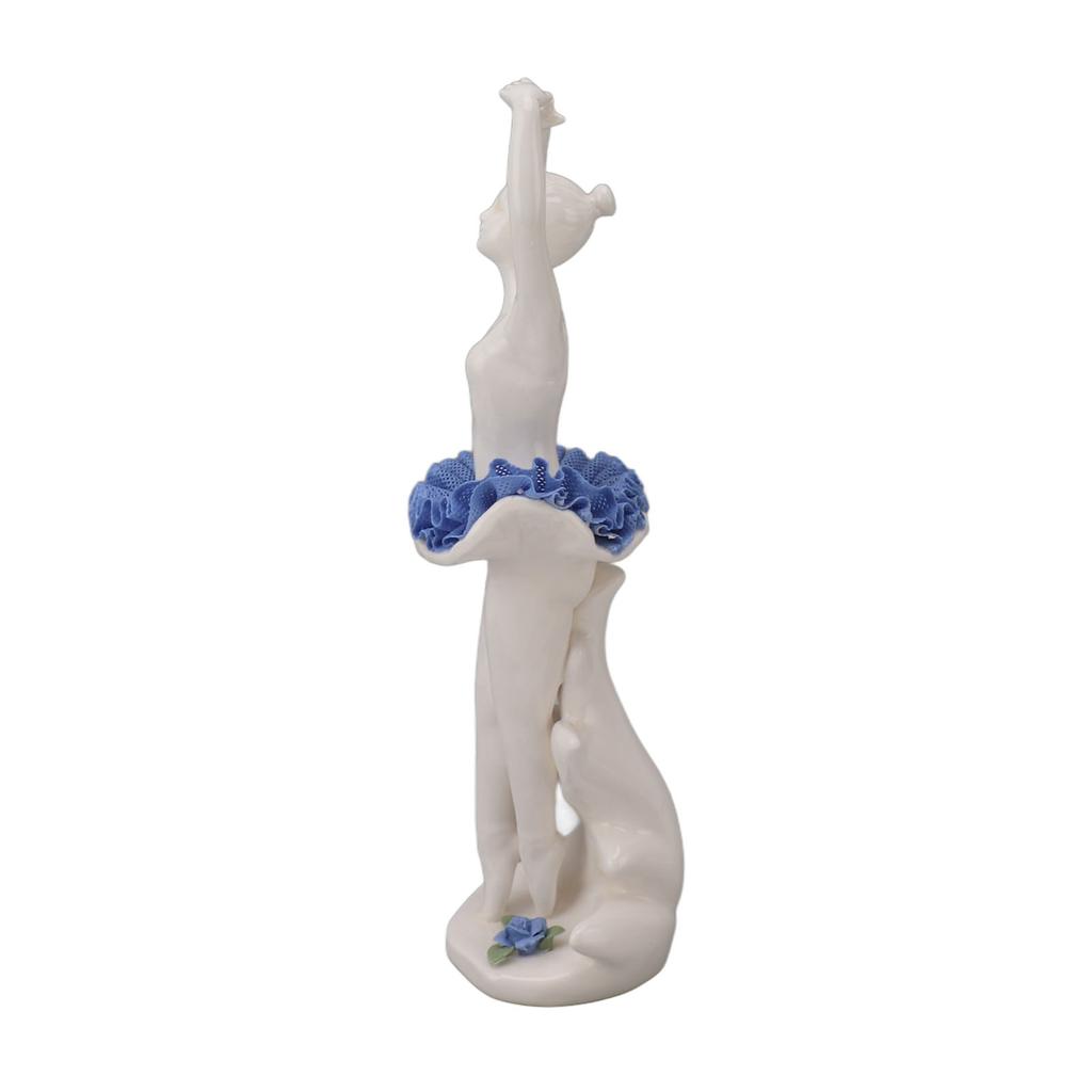 Ballerina Girl Figurine Ballet Dancer Statue Ceramic Sculpture Desk Ornament for Home Bookshelf