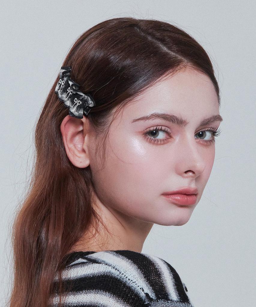 Charmy Trio Ribbon Check Hairpin