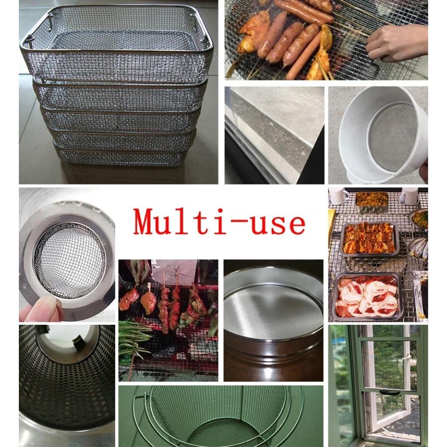 Food Grade 304 Stainless Steel Filter Mesh Home Kitchen Food Bean Powder Oil Filter Net Metal Water Filtration Screen Strainers